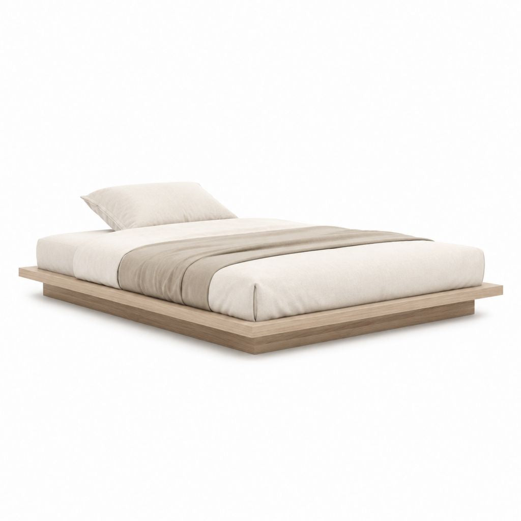 Futonbett Bettgestell Eiche hell Spanplatte rechteckig für Matratze 180 x 200 cm