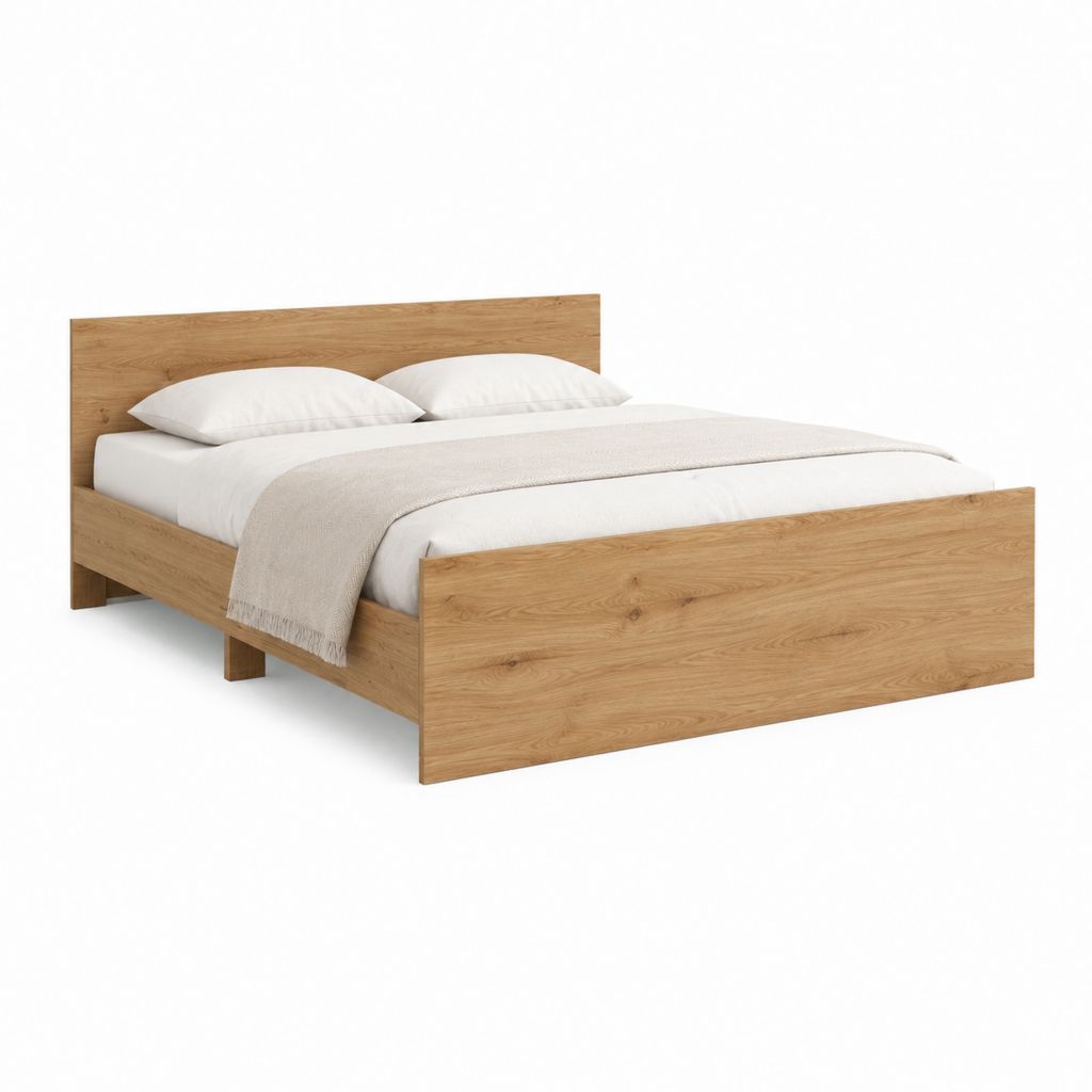 Doppelbett Bettgestell Eiche Holzwerkstoff rechteckig 180 x 200 cm