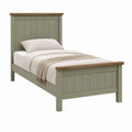 Einzelbett Bettgestell Salbeigrün aus Kiefer Massivholz und MDF rechteckig 90 x 200 cm