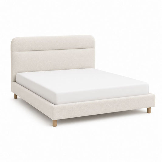 Polsterbett Doppelbett Cremeweiß Polyester Rechteckig 160 x 200 cm