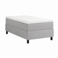 Boxspringbett mit Matratze Hellgrau Weiß Polyester Rechteckig 90 x 200 cm
