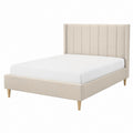 Polsterbett Bettgestell Beige Polyester Rechteckig 160 x 200 cm